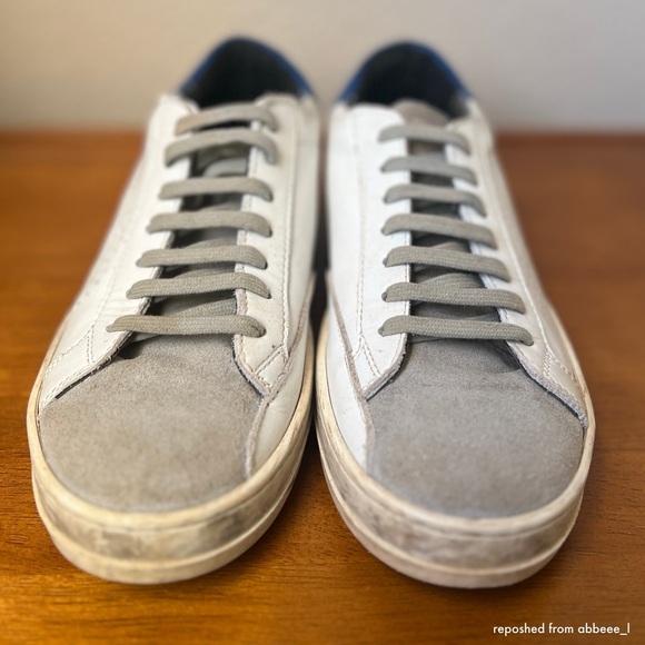 P448 John White and Royal Blue Sneakers - Picture 7 of 8